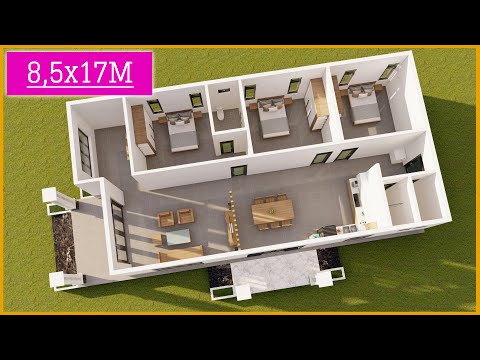 mat bang nha cap 4 don gian dep 85x17m 3 phong ngu kien truc nha viet