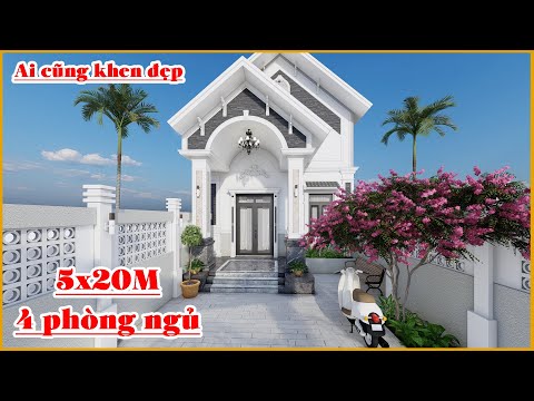nha cap 4 gac lung ai nhin cung khen dep 5x20m 4 phong ngu kien truc nha viet