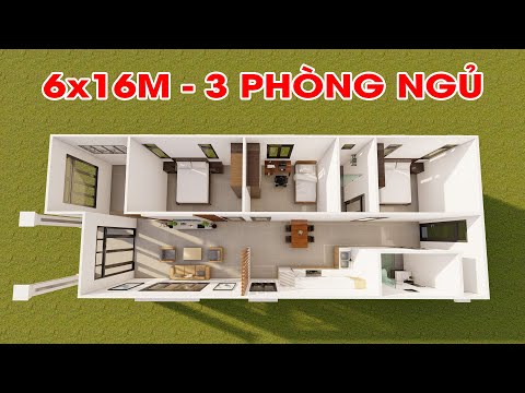 nha cap 4 rong 6m bo tri sao cho dep mau nha dt 6x16m co 3 phong ngu