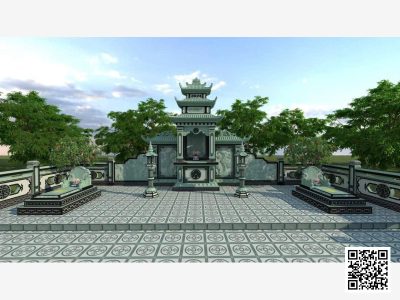 Thiết kế, xây Lăng Mộ đá gia đình đẹp #langmoda 4 Khuon vien Lang tho da va 2 ngoi mo da dep