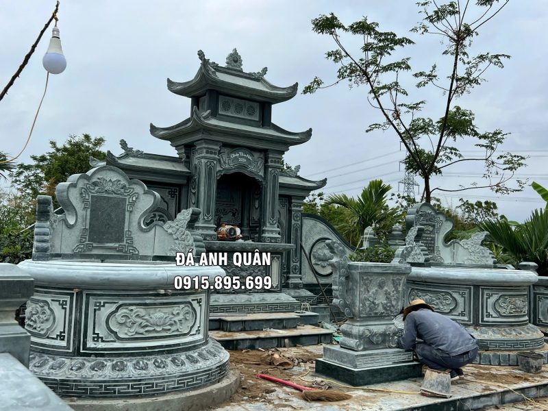 Mẫu Mộ đá tròn đẹp Anh Quân