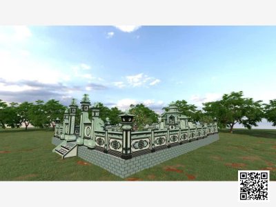Thiết kế, xây Lăng Mộ đá gia đình đẹp #langmoda 8 Thiet ke Lang Mo da xanh reu dep