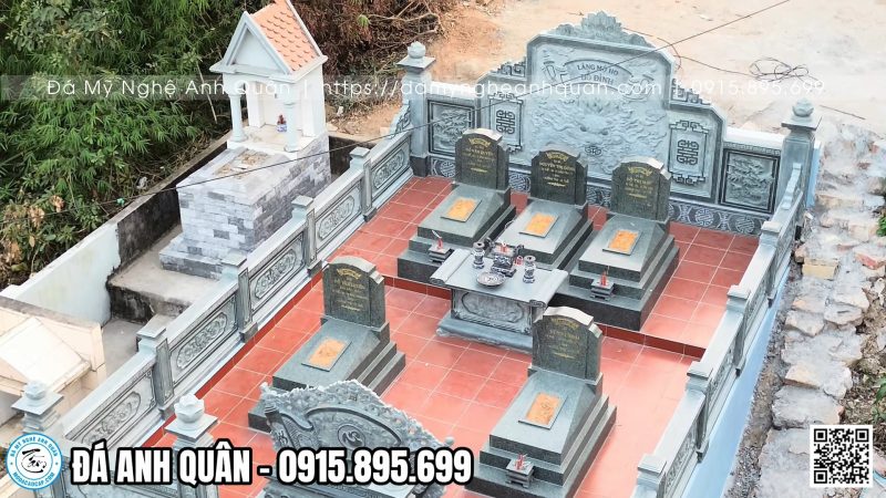 Xây Lăng Mộ đá Gia đình chuẩn phong thủy, đầy đủ các yếu tố cơ bản của một khu lăng mộ hoàn hảo.