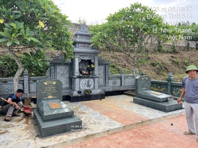 Lăng Mộ đá gia đình bằng mẫu mộ granite