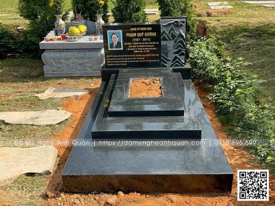 Xây Mộ tại Hoa viên nghĩa trang sinh thái bằng mộ đá granite Bình Định